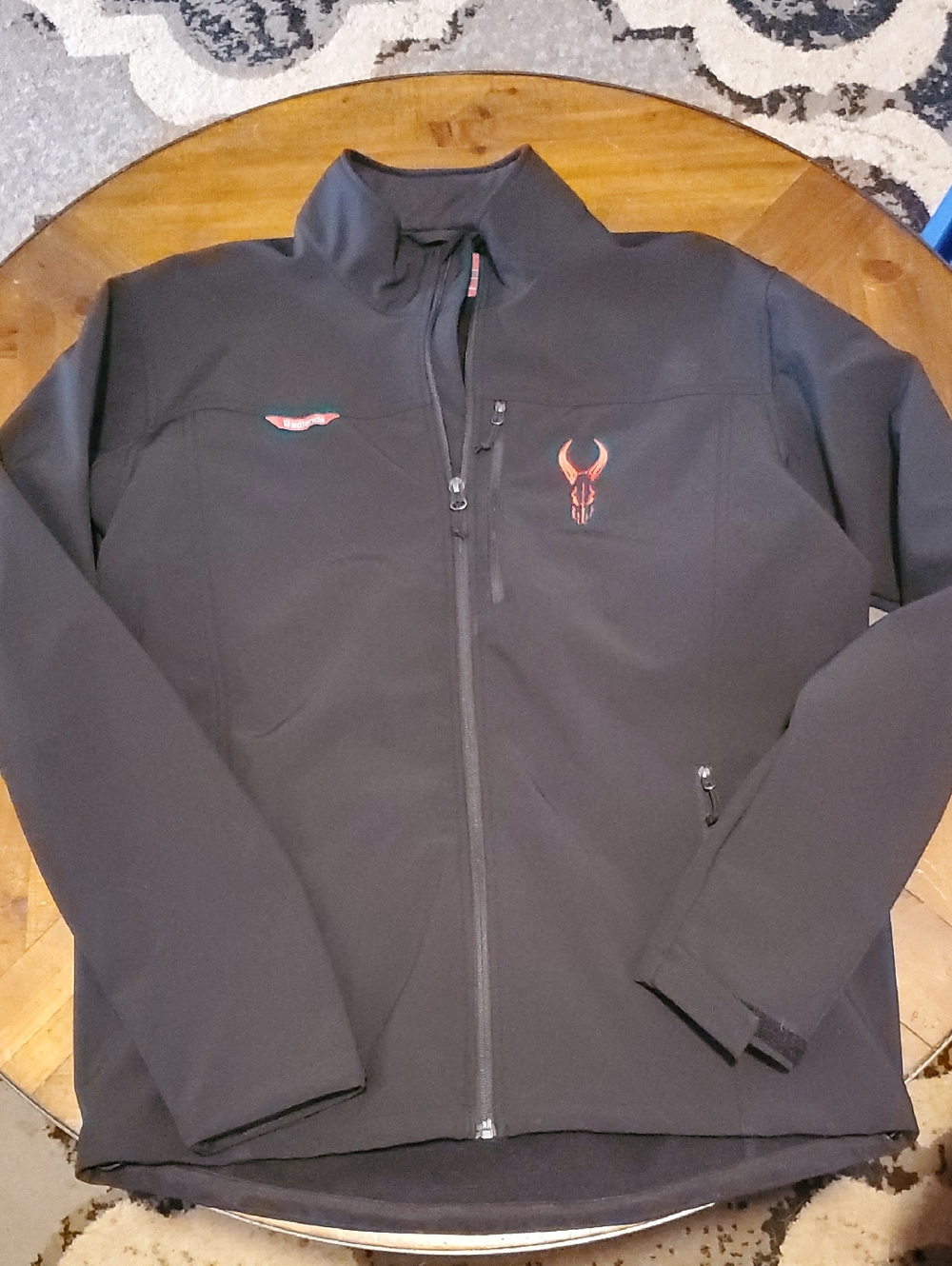 Men's Black Soft-Shell Jacket with Red Accent - Lightweight Shirt Jacket